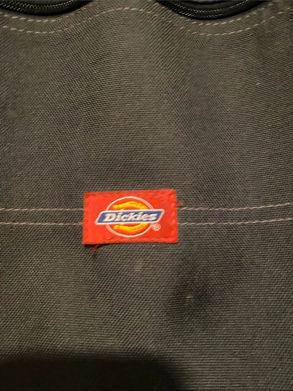Dickies Black Messenger Bag with Front Flap and Pins